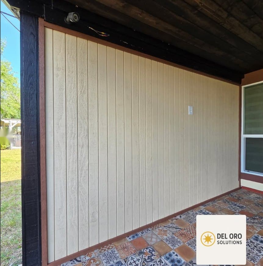 Wall Built From Scratch — No patch job, no repair — a full wall build. Framed, sided, trimmed, and finished clean.